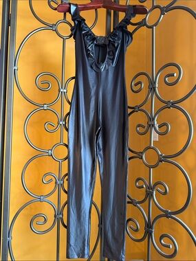 VERSACE JEANS Black Cutout Jumpsuit
